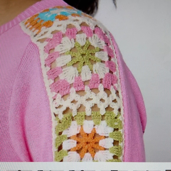 Belle By Kim Gravel, Square Crochet Sleeve sweater NWOT - Picture 4 of 14